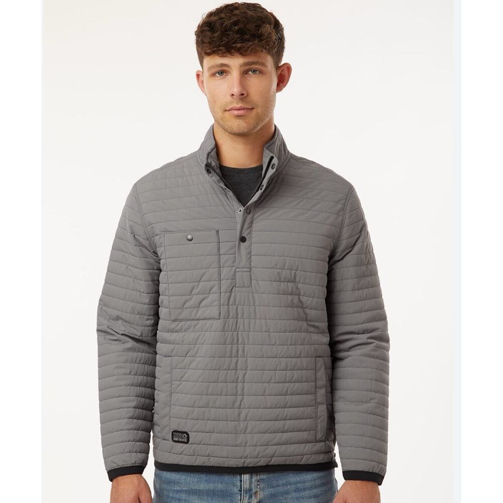 DRI DUCK Men's L Keystone Quilted Pullover Rainproof Jacket Grey New With Tags